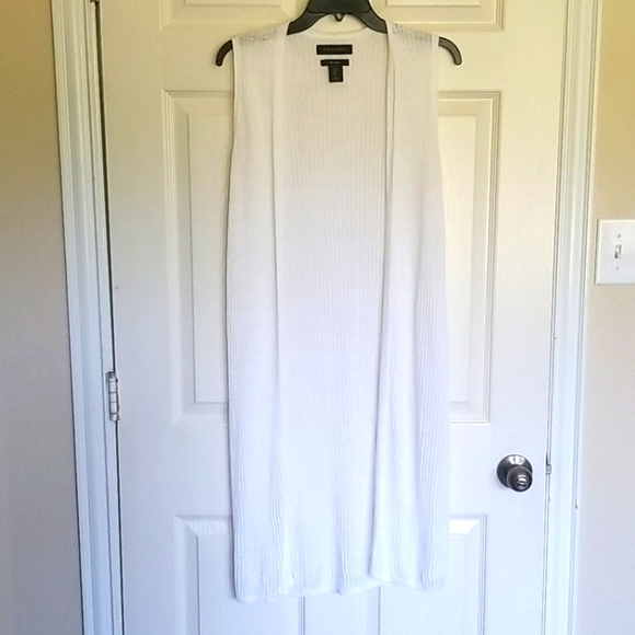 Tahari Sweaters - Womens Tahari White Ribbed Cardigan Sweater